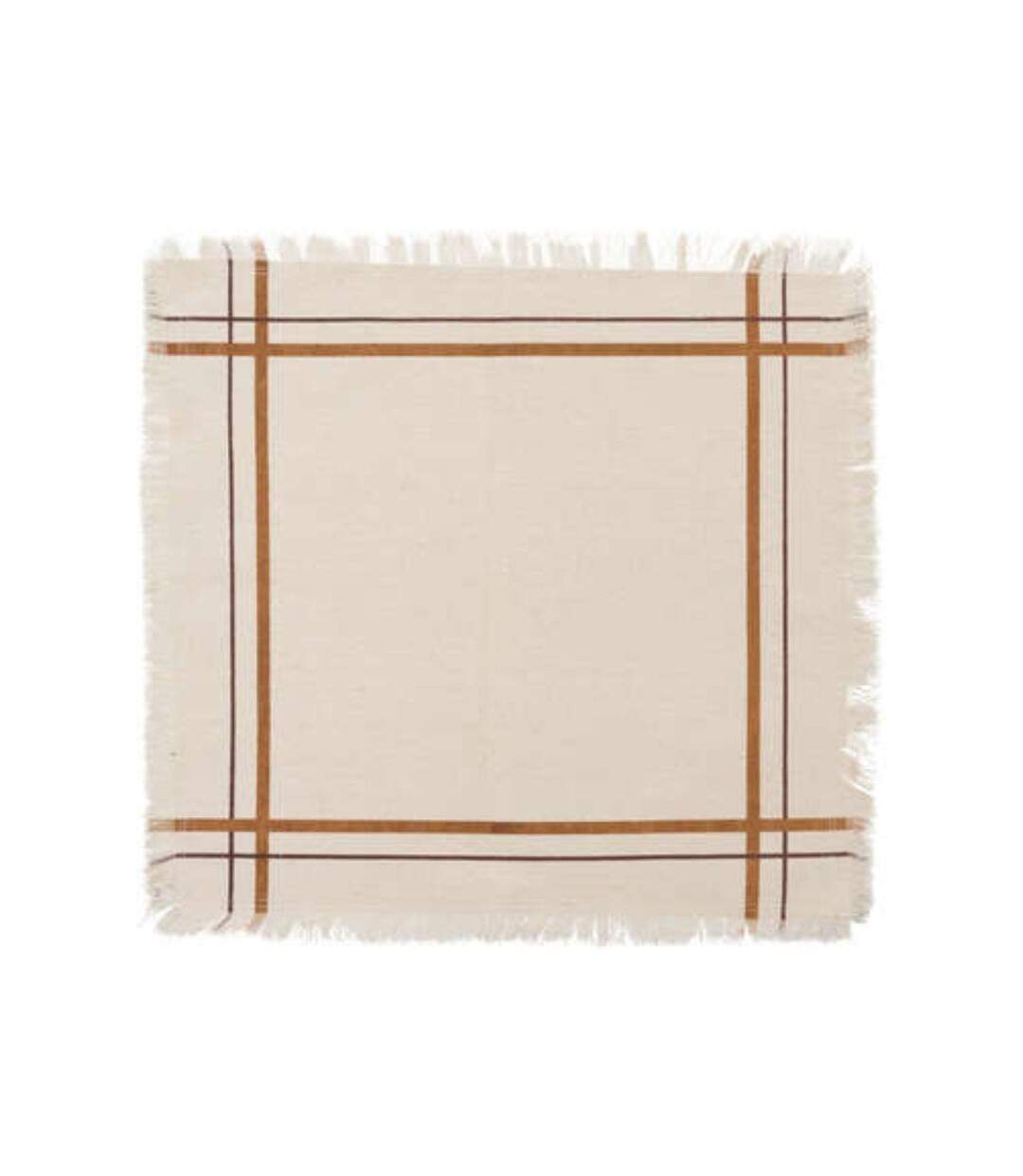Lot de 2 Serviettes de Table Rayé Maha 40x40cm Beige-2