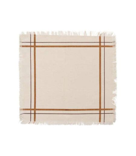 Lot de 2 Serviettes de Table Rayé Maha 40x40cm Beige