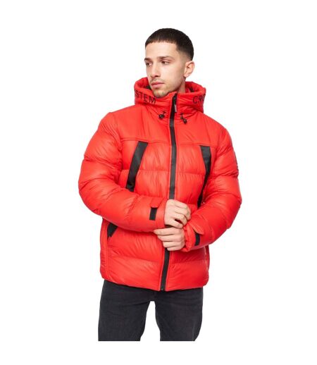 Mens craystore hooded puffer jacket red Crosshatch