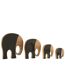 Lot de 4 Statuettes en Bois Éléphants 27cm Noir-2