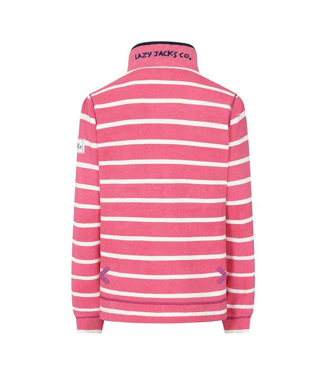 Womens/ladies Striped Pique Sweatshirt Cherry Lazy Jacks-3