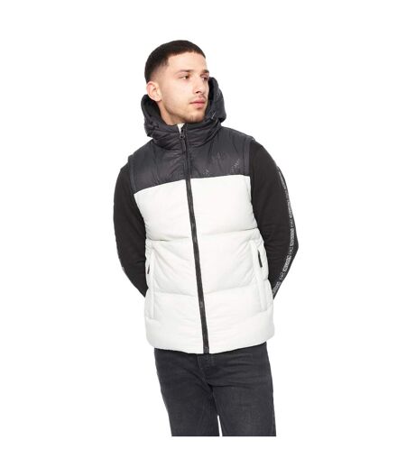 Mens chemerley hooded vest putty/black Crosshatch