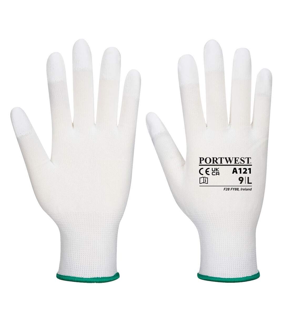 Unisex adult a121 pu fingertip grip gloves xl white Portwest-1