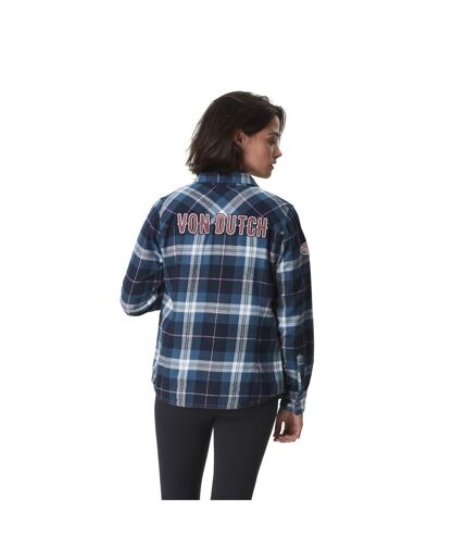 Chemise femme à carreaux tissés avec patch et logo bouclettes au dos Vondutch