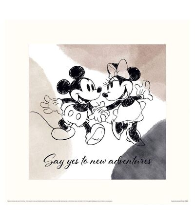 Disney - Imprimé SAY YES TO NEW ADVENTURES (Noir / Blanc) (40 cm x 40 cm) - UTPM4921