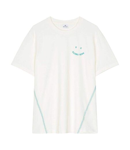 Womens/ladies Contrast Detail Regular T-shirt White Paul Smith