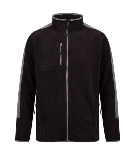 Finden And Hales Unisex Adults Micro Fleece Jacket (Black/Gunmetal) - UTPC3995
