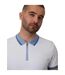 Polo Manches Courtes Motif/style Effet Denim Homme Blanc Threadbare-4
