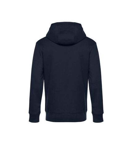 Mens king zipped hooded sweat navy blue B&C