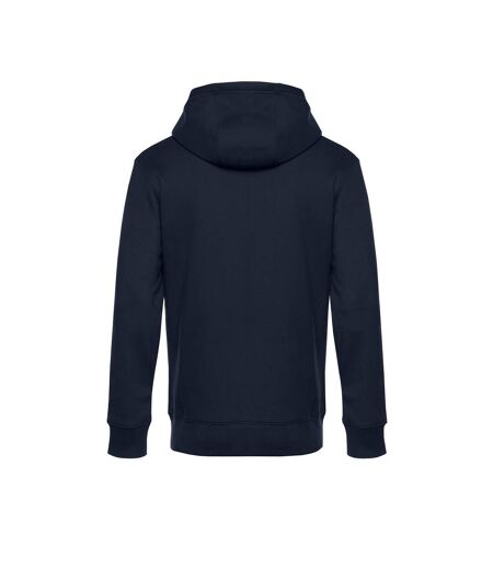 Mens king zipped hooded sweat navy blue B&C