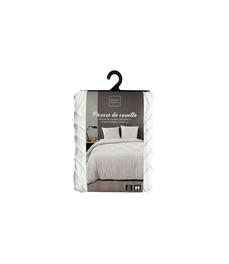 Parure de Lit 3 Pièces Heltie 240x220cm Blanc
