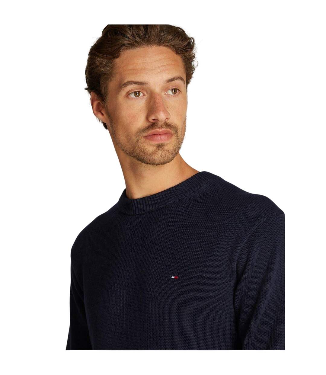 Mens Crew Neck Regular Long-sleeved Jumper Sky Blue Tommy Hilfiger-4