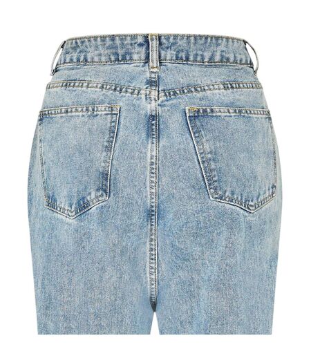 Womens/ladies Denim Zip Wide Leg Jeans Blue I Saw It First