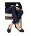 Womens/ladies tam bow wide flat ballet shoes black Good For The Sole-3