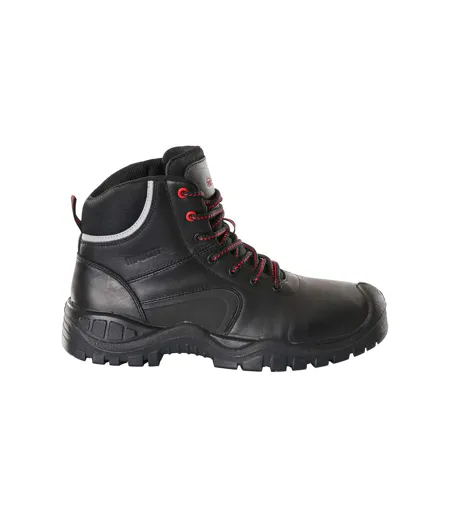 Mens Footwear Industry Leather Safety Boots Black Mascot
