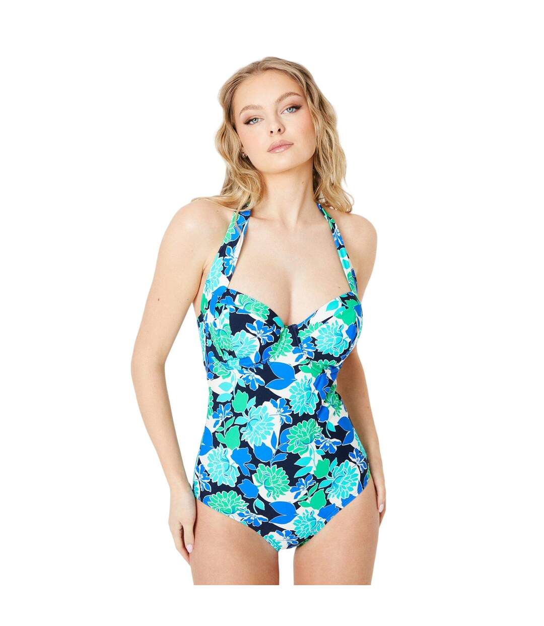 Maillot de bain 1 pièce femme bleu / vert Gorgeous-1