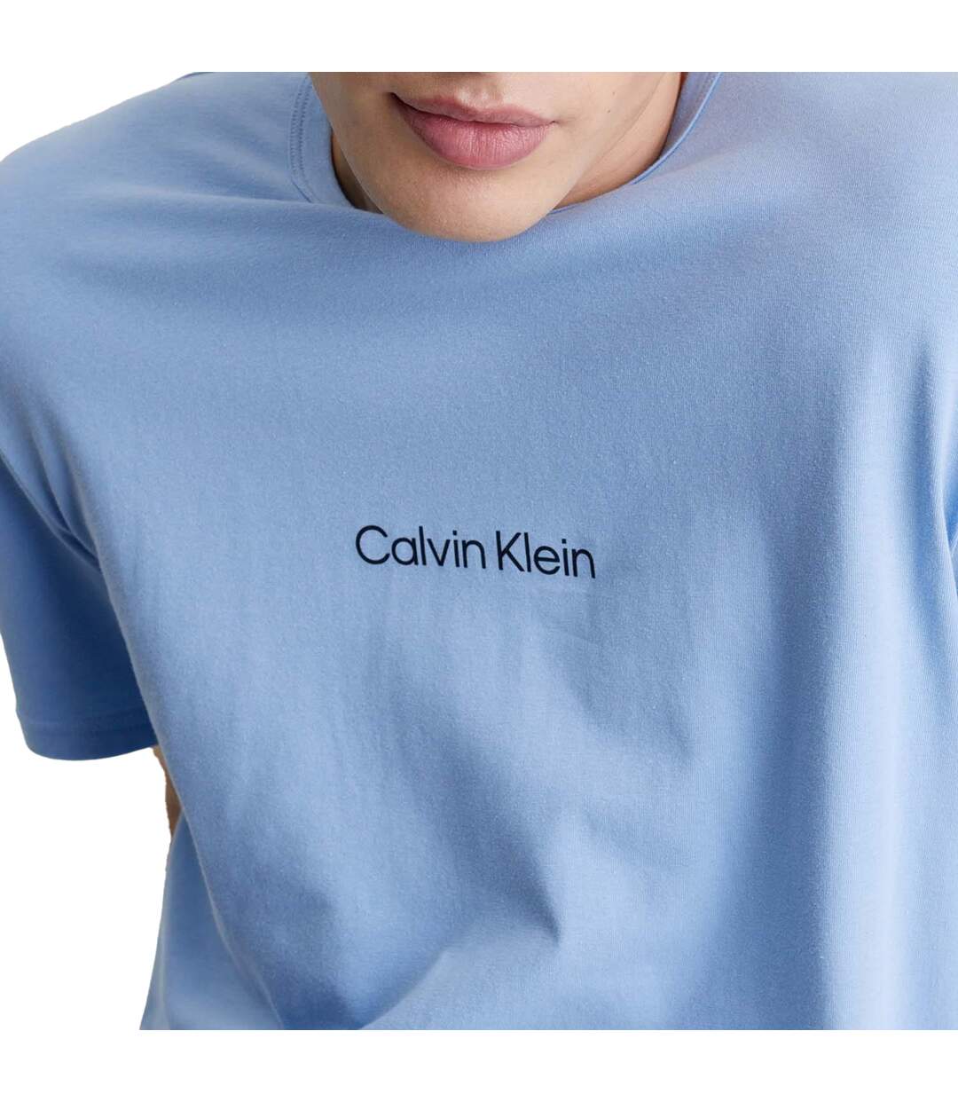 Mens Crew Neck Lounge T-shirt Blue Calvin Klein-4
