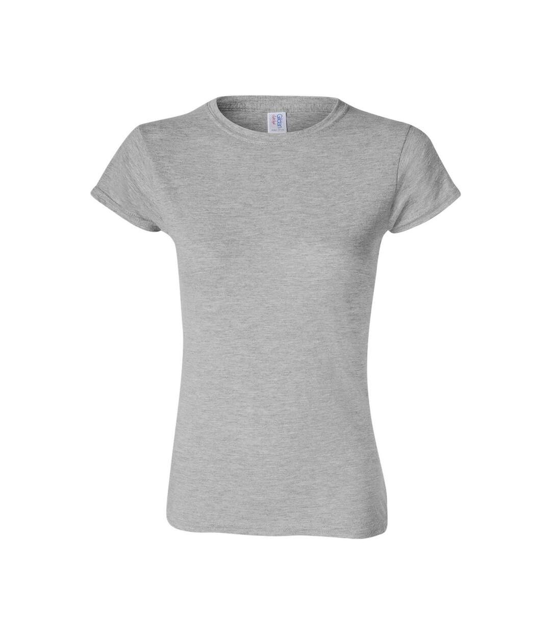 T-shirt softstyle femme gris chiné Gildan