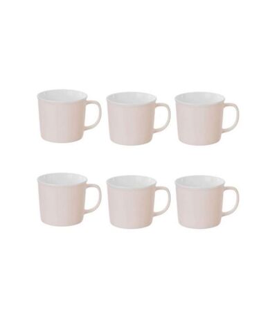 Lot de 6 Mugs en Porcelaine Nature 38cl Rose