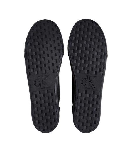 Mens Classic Canvas Trainers Triple Black Calvin Klein
