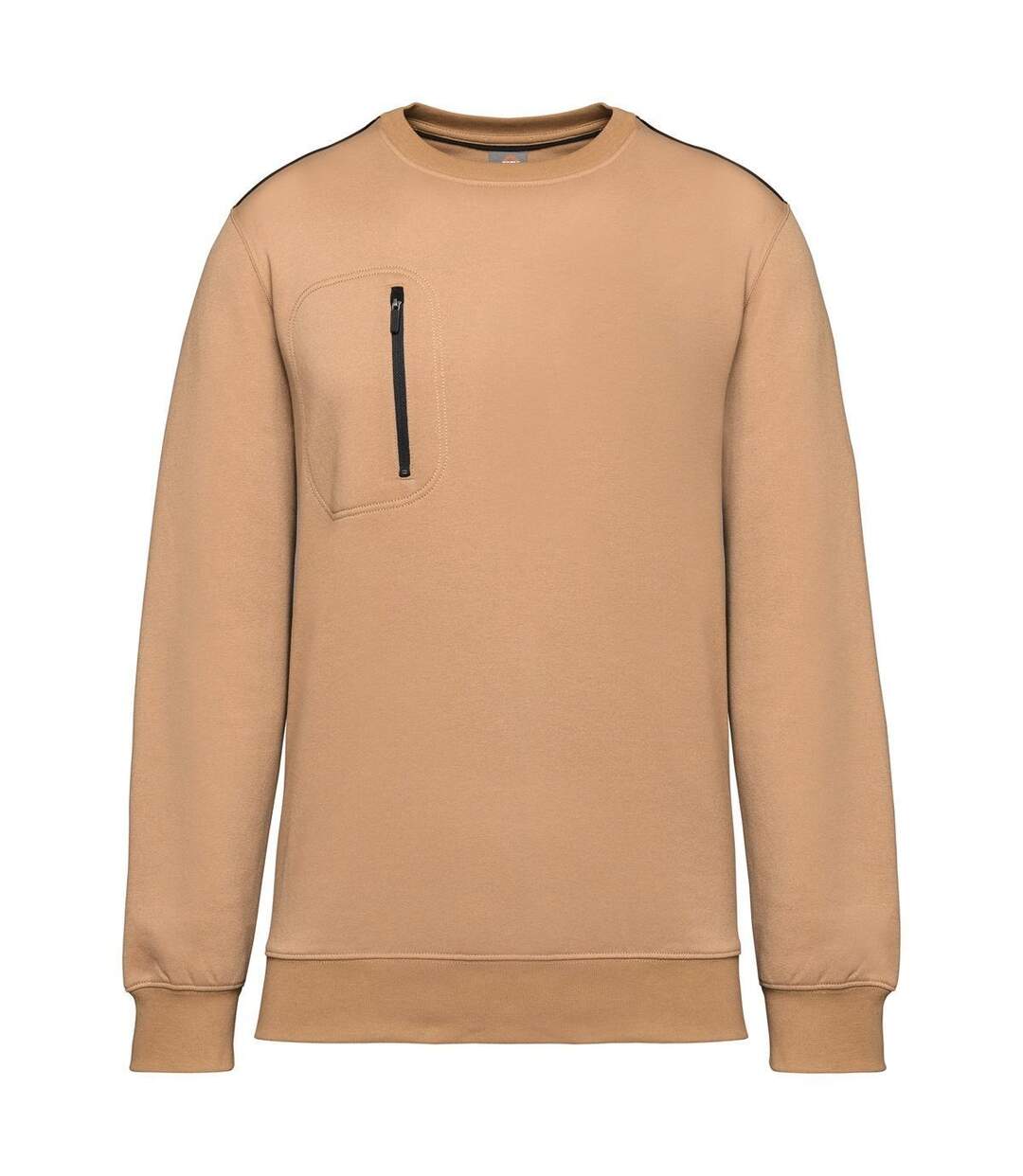 Sweat professionnel avec zip contrasté - Unisexe - WK403 - beige camel et noir