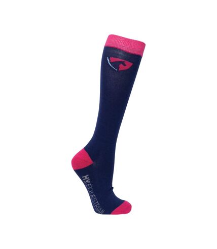 HyFASHION Womens/Ladies DynaForce Socks (Pack of 3) (Raspberry/Navy) - UTBZ5087