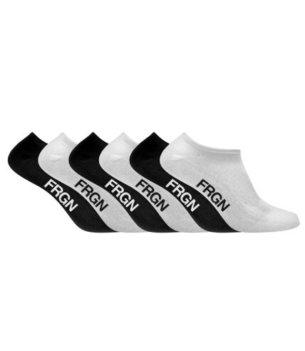 Lot de 6 paires de chaussettes tiges courtes homme Freegun noir/blanc Freegun