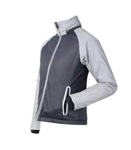 Womens/ladies silva flash waterproof padded jacket black/silver reflective Hy