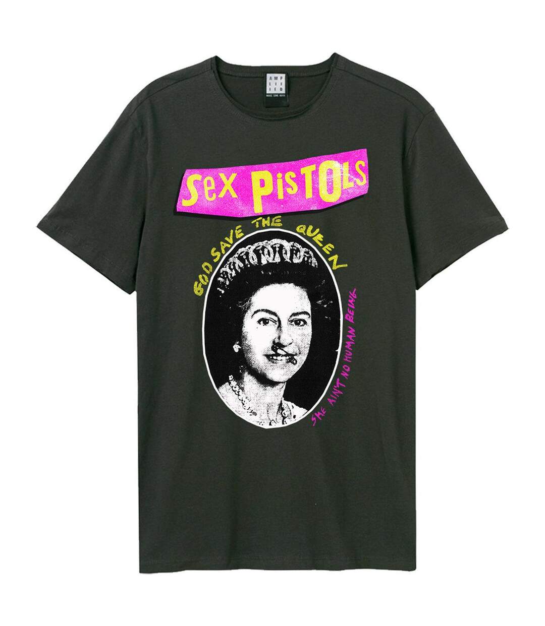 Unisex Adult Sex Pistols Logo T-shirt Charcoal Amplified-1