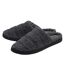 Dunlop - Chaussons mules homme polaire teddy anthracite dos ouvert-1