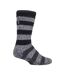 Mens Fleece Lined Non Slip Thick Striped Slipper Socks-1