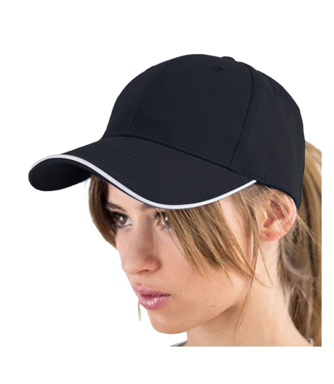 Atlantis Reflect 6 Panel Reflective Piping Baseball Cap (Black) - UTAB209-3