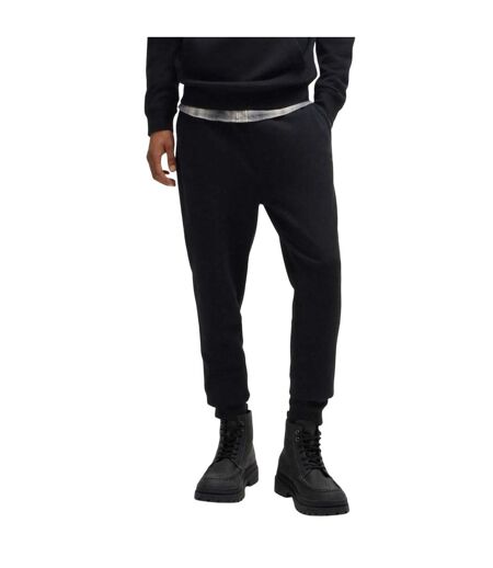 Mens Patch Logo Tracksuit Bottoms Black Boss