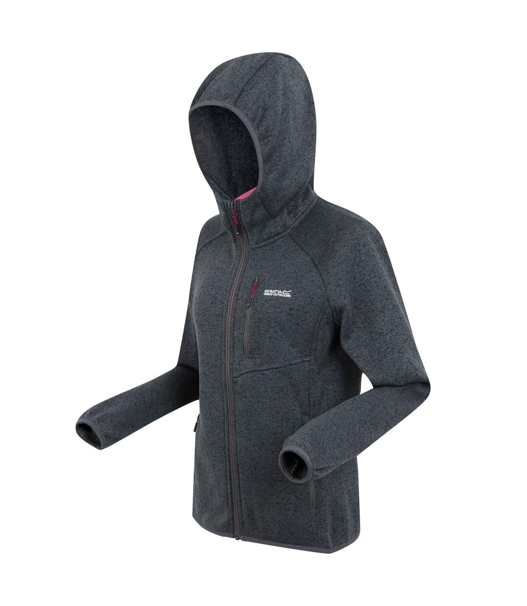 Womens/ladies Newhill Ii Marl Full Zip Hoodie Seal Grey Pop Regatta-4