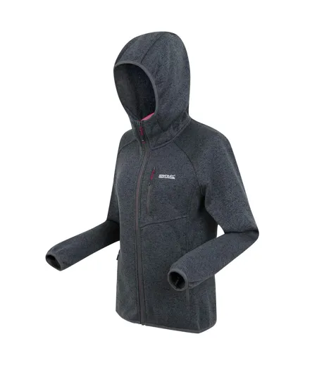 Womens/ladies Newhill Ii Marl Full Zip Hoodie Seal Grey Pop Regatta