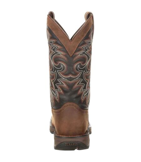 Mens Rebel Full Grain Leather Cowboy Boots Chocolate Midnight Durango