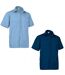 Lot 2 Chemises manches courtes - Homme - ACADEMY MC - bleu marine - bleu ciel-1