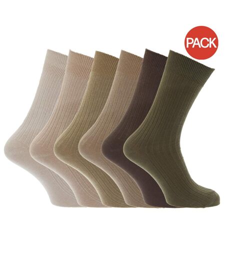 Chaussettes unies homme marron / beige / olive Universal Textiles