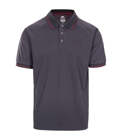 Mens bonington short sleeve active polo shirt dark grey Trespass