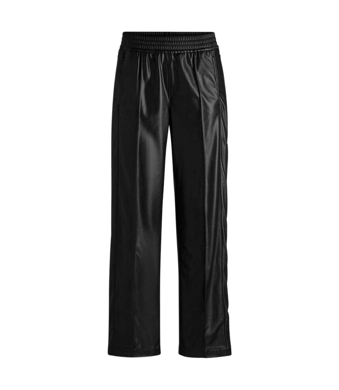 Womens/ladies Popper Detail Relaxed Fit Tracksuit Bottoms Black Hugo-2