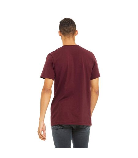 Unisex adult jersey crew neck t-shirt maroon Bella + Canvas