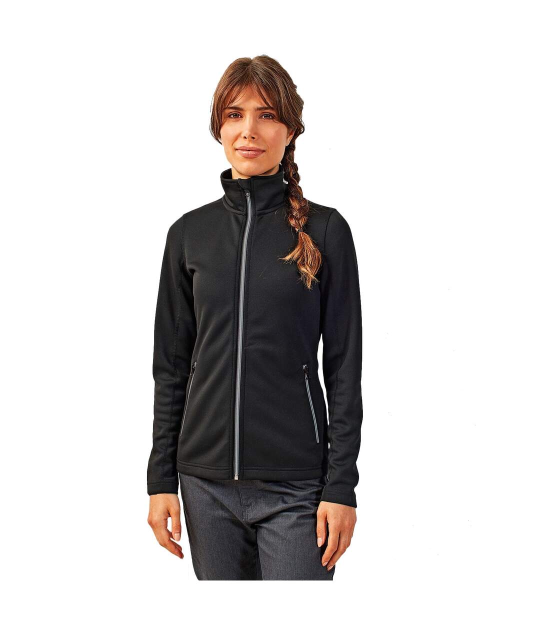 Womens/ladies dyed sweat jacket black Premier-3