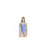 Womens/ladies All Over Logo One Piece Swimsuit Blue Adidas-1