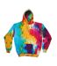 Mens colourful premium hooded sweatshirt / hoodie multi rainbow Colortone