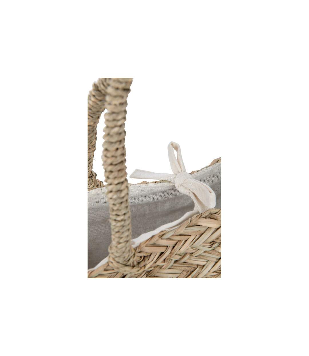 Sac de Plage Dentelle Fleur 50cm Naturel & Blanc-2