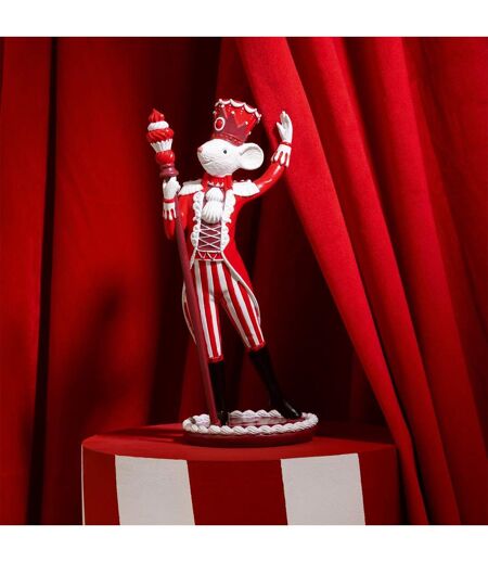 Statuette Souris Cirque Gâteau 26cm Rouge