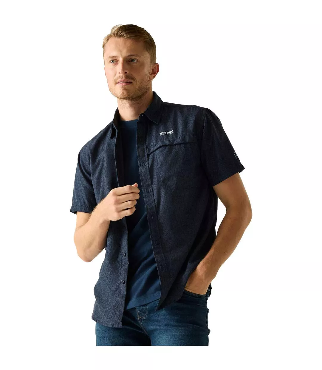 Chemise Motif/style Texturé Mindano Homme Bleu Nuit Regatta-1
