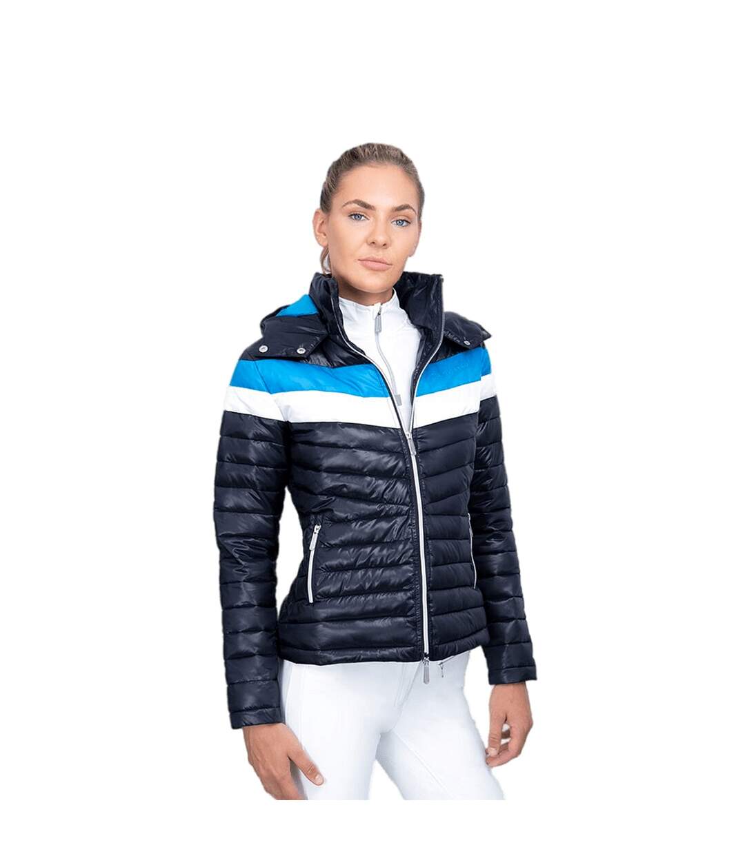 Manteau southdean femme bleu marine / bleu / blanc Coldstream-4