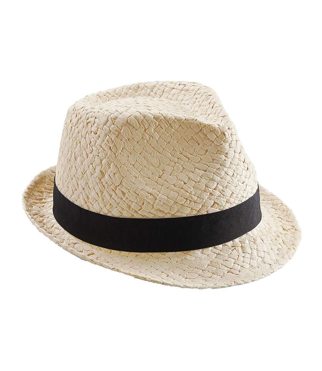 Chapeau trilby en paille adulte unisexe naturel Beechfield