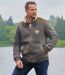 Men's Grey Sherpa-Lined Fleece Jacket